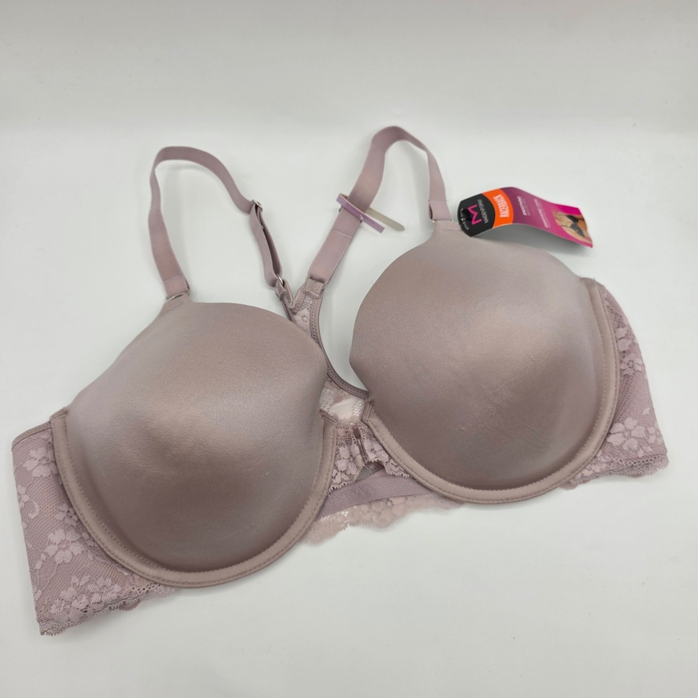 Maidenform Racerback Smoothing Smartzone Cup Bra Purple Mauve Womens 40D